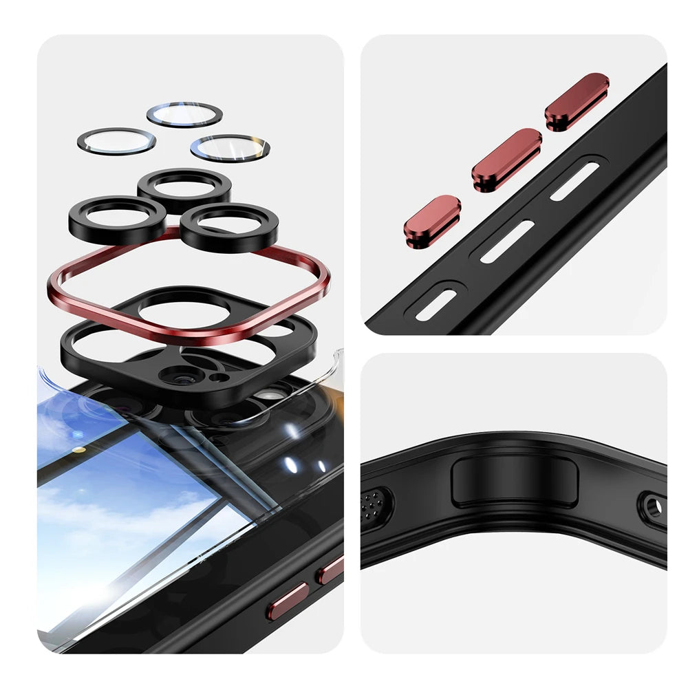 Acrylic Clear Shockproof Case with Camera Protector for iPhone 15 Series