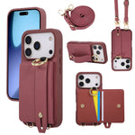 iPhone 17 Series Wallet Case with Crossbody Lanyard and Ring Holder