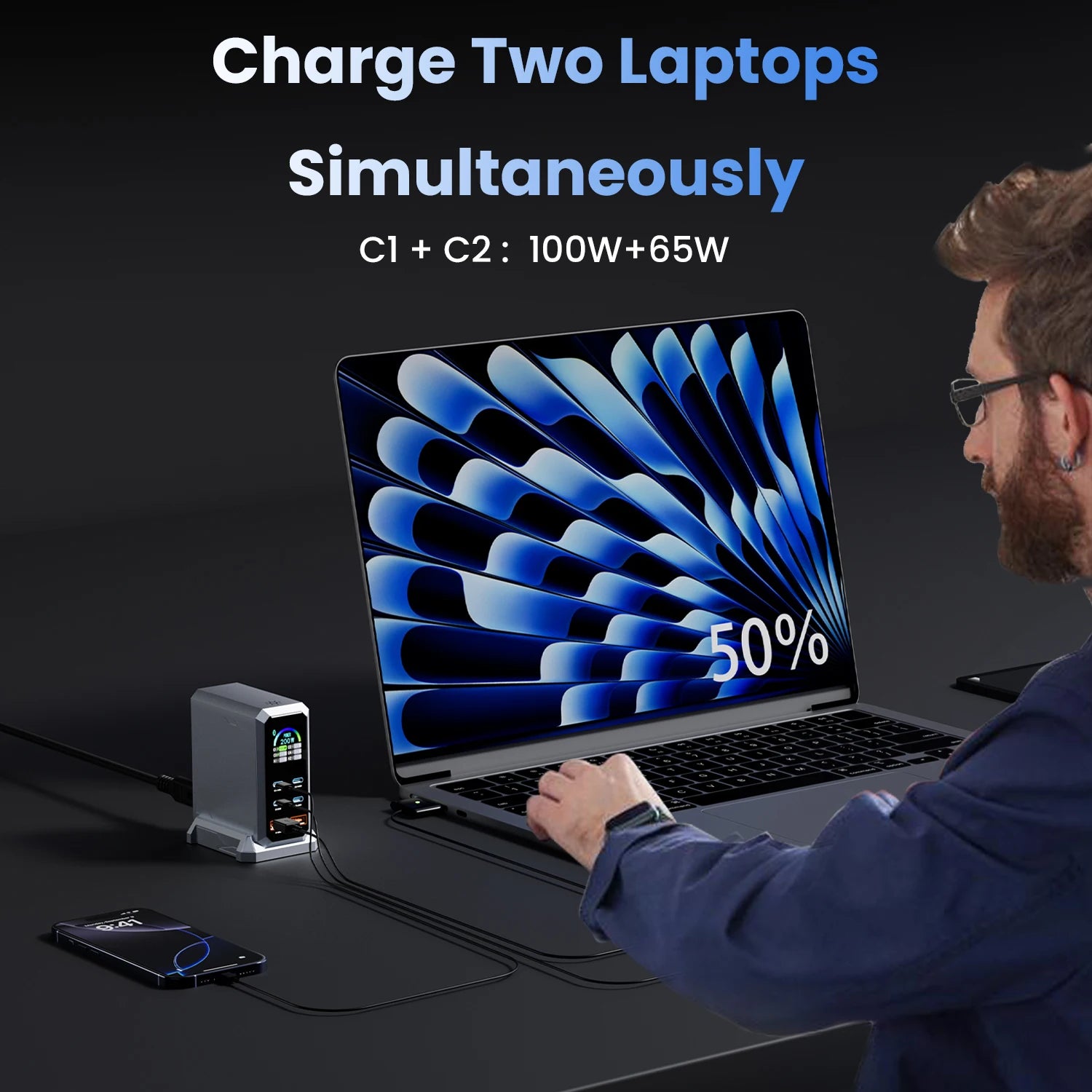 ASOMETECH 6-Port 240W GaN Desktop Charger