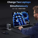 ASOMETECH 240W 6-in-1 GaN Charging Station with Digital Display