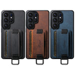 Samsung Galaxy S26 Ultra Lychee Grain Leather Case with Card Slots and Ring