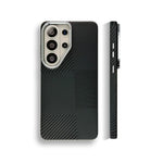 Carbon Fiber Magnetic Case with Metal Lens Cover for Samsung Galaxy S25 Ultra