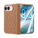 Quilted Hinge Protection Case with Tempered Glass Front Screen for iPhone Duo