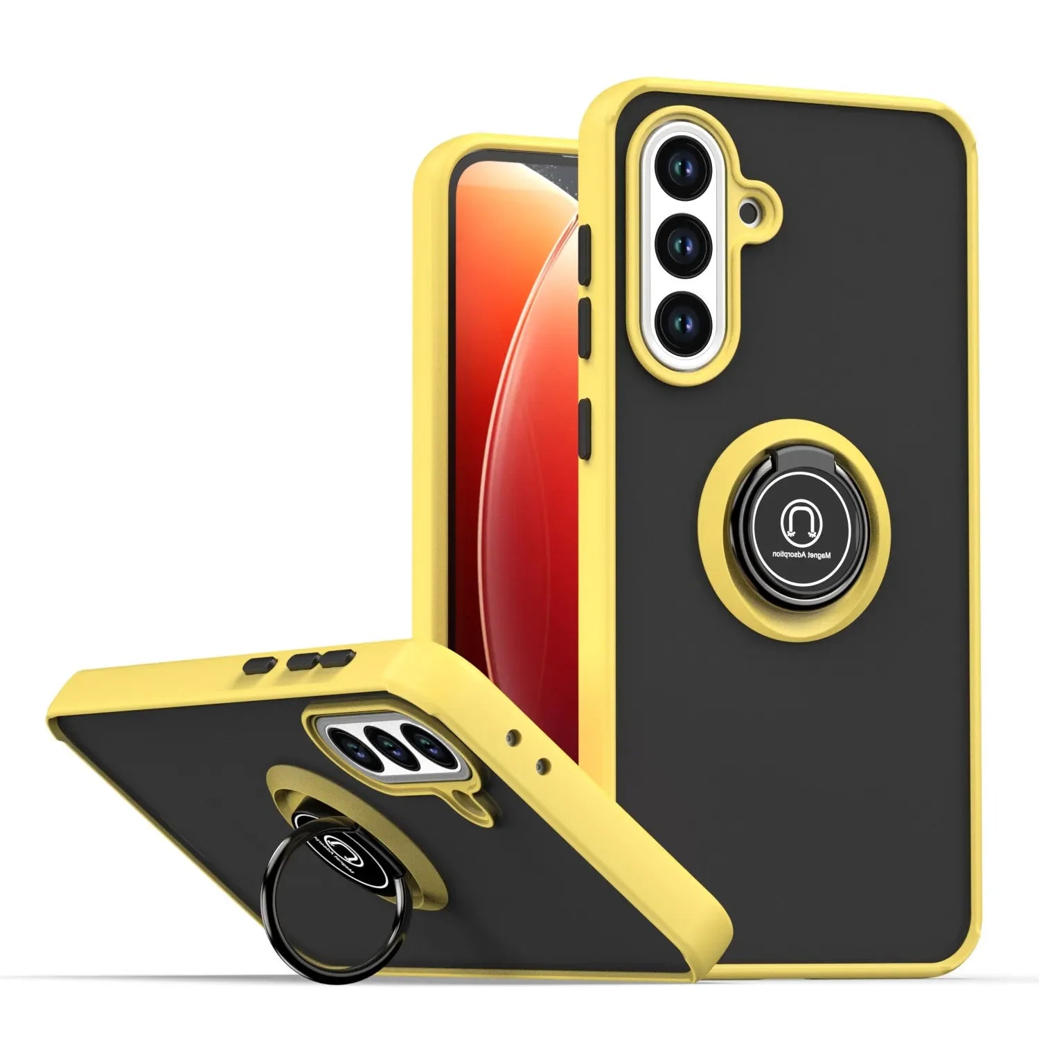 Shockproof Armor Matte Magnetic Case with Ring Stand for Samsung Galaxy A56