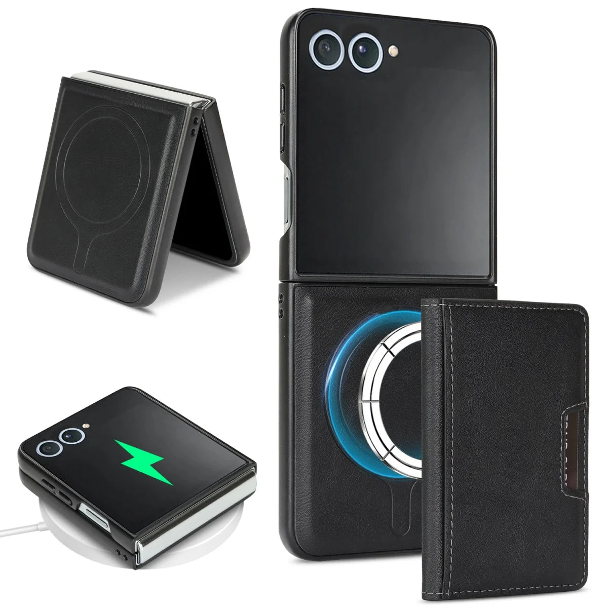 Leather Flip Case with 5-Card Detachable Wallet for Samsung Galaxy Z Flip 7