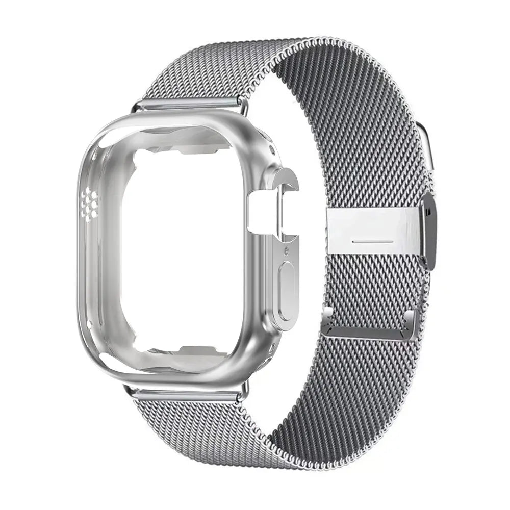 Milanese Loop Band with Protective Case for Apple Watch