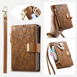 Fashion Leather Wallet Case with Zipper Pocket and Strap for Samsung Galaxy Z Fold 8
