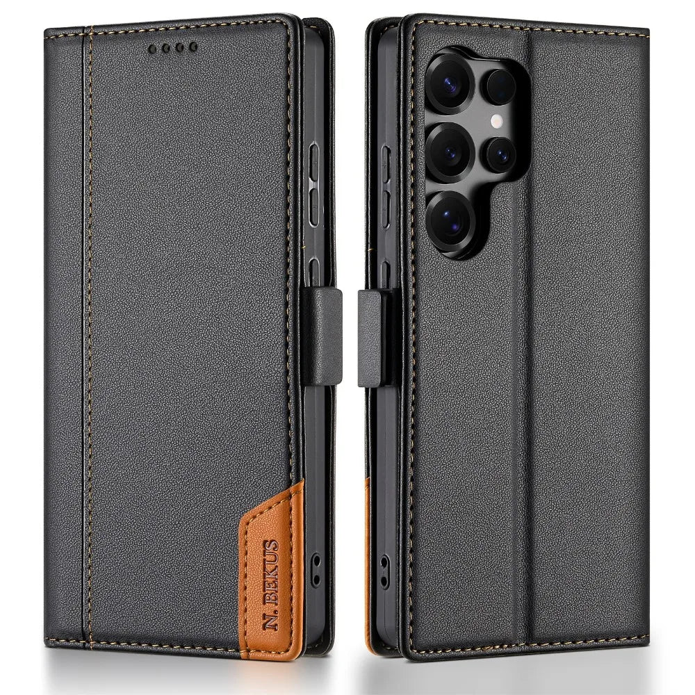 Luxury Leather Flip Wallet Case for Samsung Galaxy S26 Series