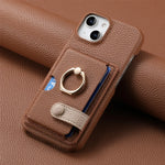 Shockproof Leather Wallet Case with Card Holder for iPhone 15 Series