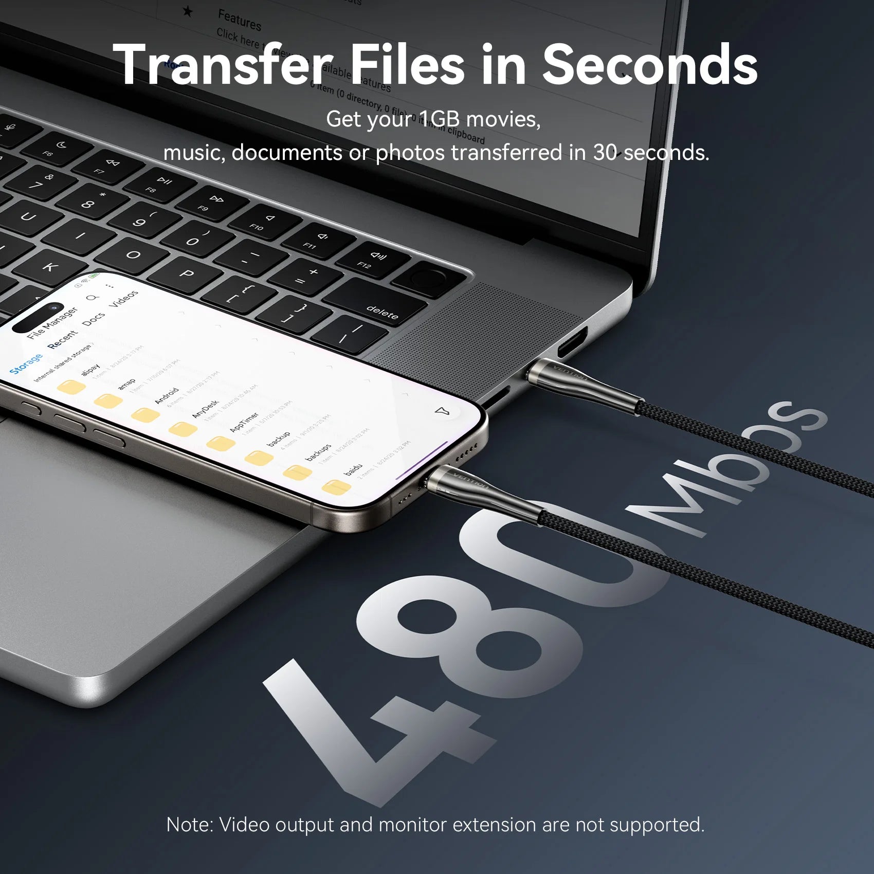 Vention High-Power 240W USB-C Cable
