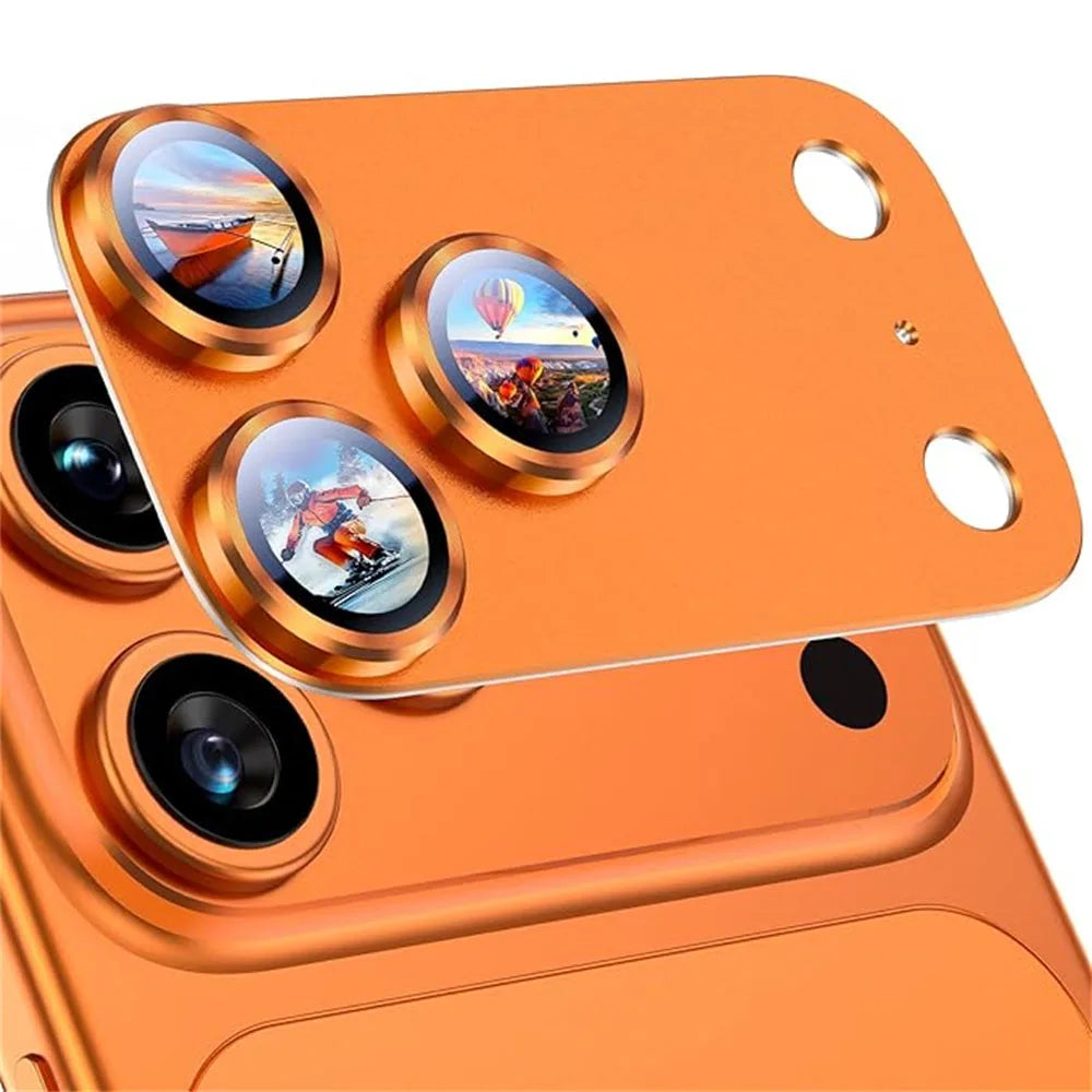 iPhone 17 Series Camera Lens Metal Cover with Protective Glass
