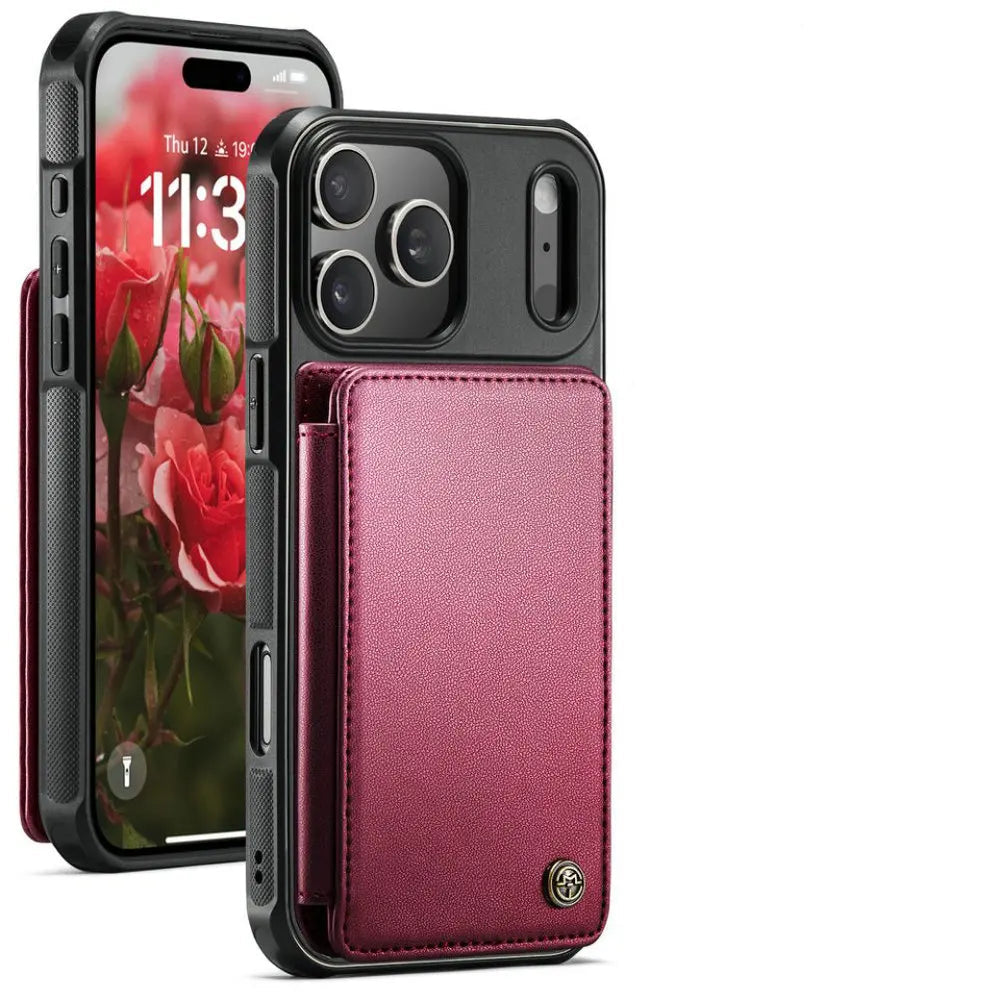 Protective Leather Back Wallet Case with RFID Shield for iPhone 17 Series