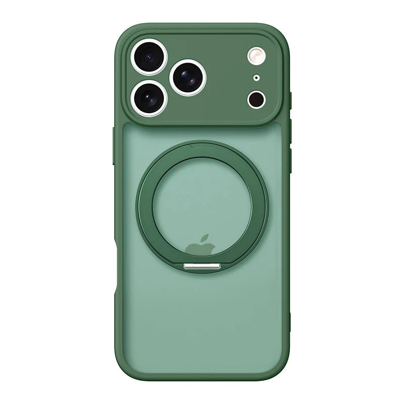 Translucent MagSafe Case with 360° Rotating Ring Stand for iPhone 17 Series