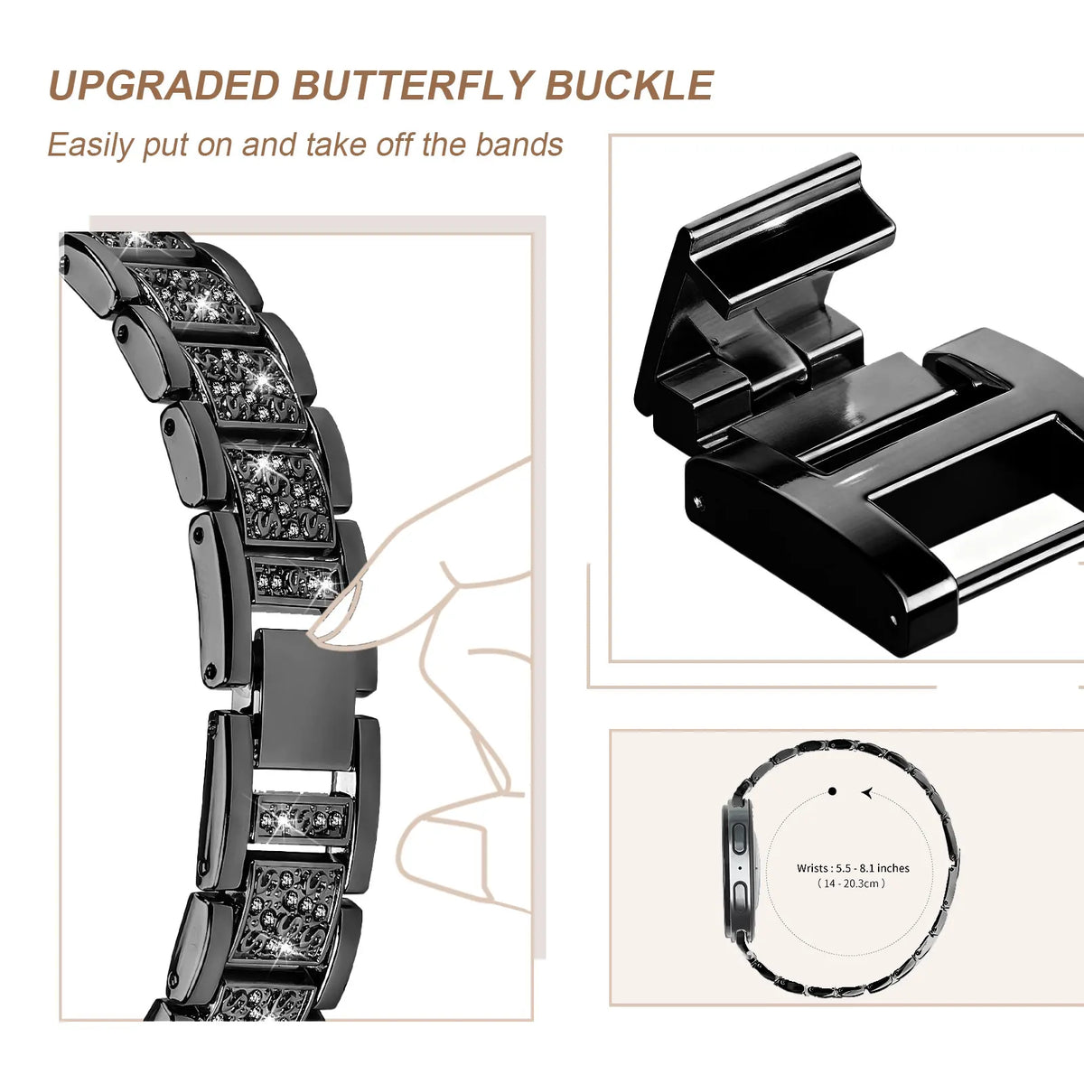 Diamond-Pattern Metal Link Bracelet with Quick-Release Attachment for Samsung Galaxy Watch 8 & Galaxy Watch 8 Classic