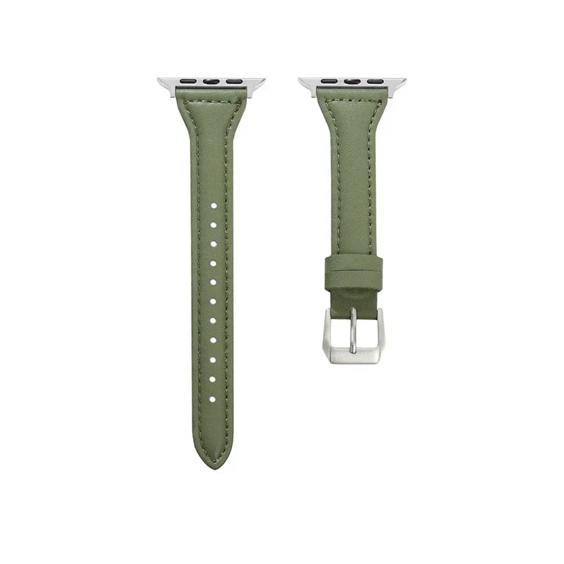 Premium Slim Leather Replacement Strap for Apple Watch