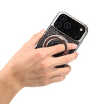 Retro Floral Cowhide Leather MagSafe Case with Rotating Stand for iPhone 17 Series