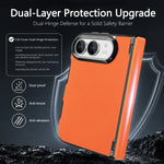 Textured Fabric Hinge Protection Case with Central Axis Reinforcement for iPhone Duo