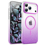 MagSafe Shockproof Transparent Case with Glitter Design for iPhone 17 Series