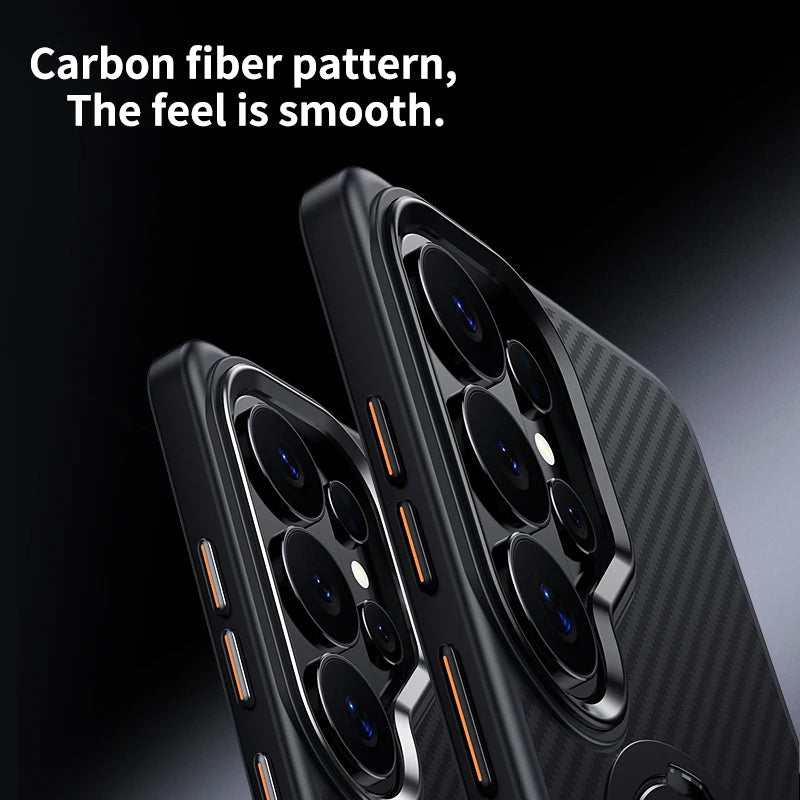 Premium Carbon Fiber Style Magnetic Case  With Kickstand for Samsung Galaxy S25 Series