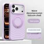 Water Ripple Silicone Case with 360-Degree Holder for iPhone 17 Series