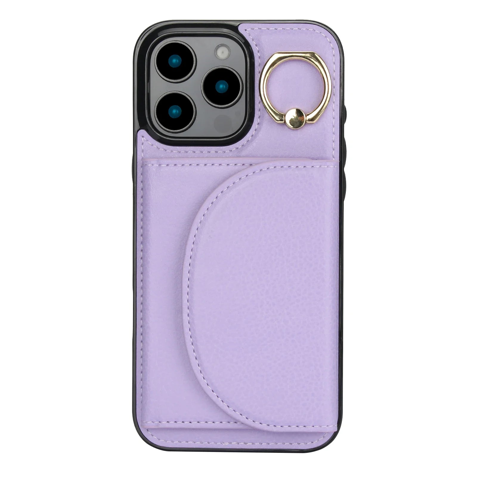 iPhone 16 Series Leather Wallet Case with Card Holder & Ring Kickstand