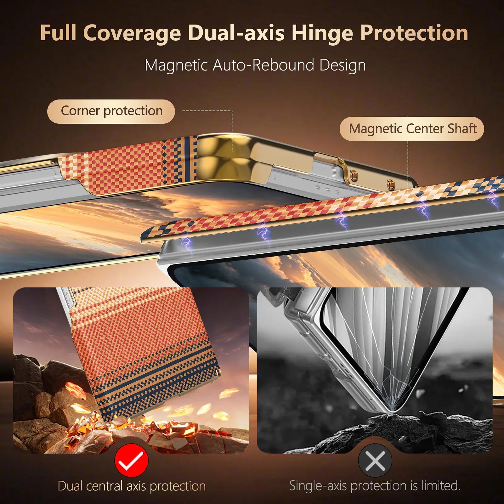 Luxury Magnetic Carbon Fiber Case for Samsung Galaxy Z Fold 8