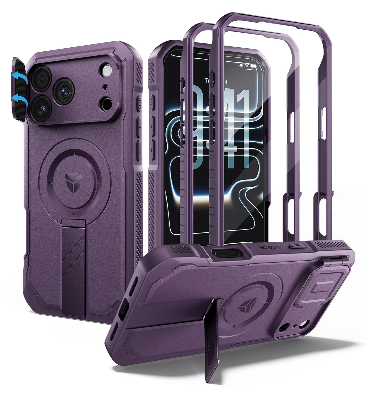 Shockproof Kickstand Case with Raised Camera Protection for iPhone 18 Pro Max