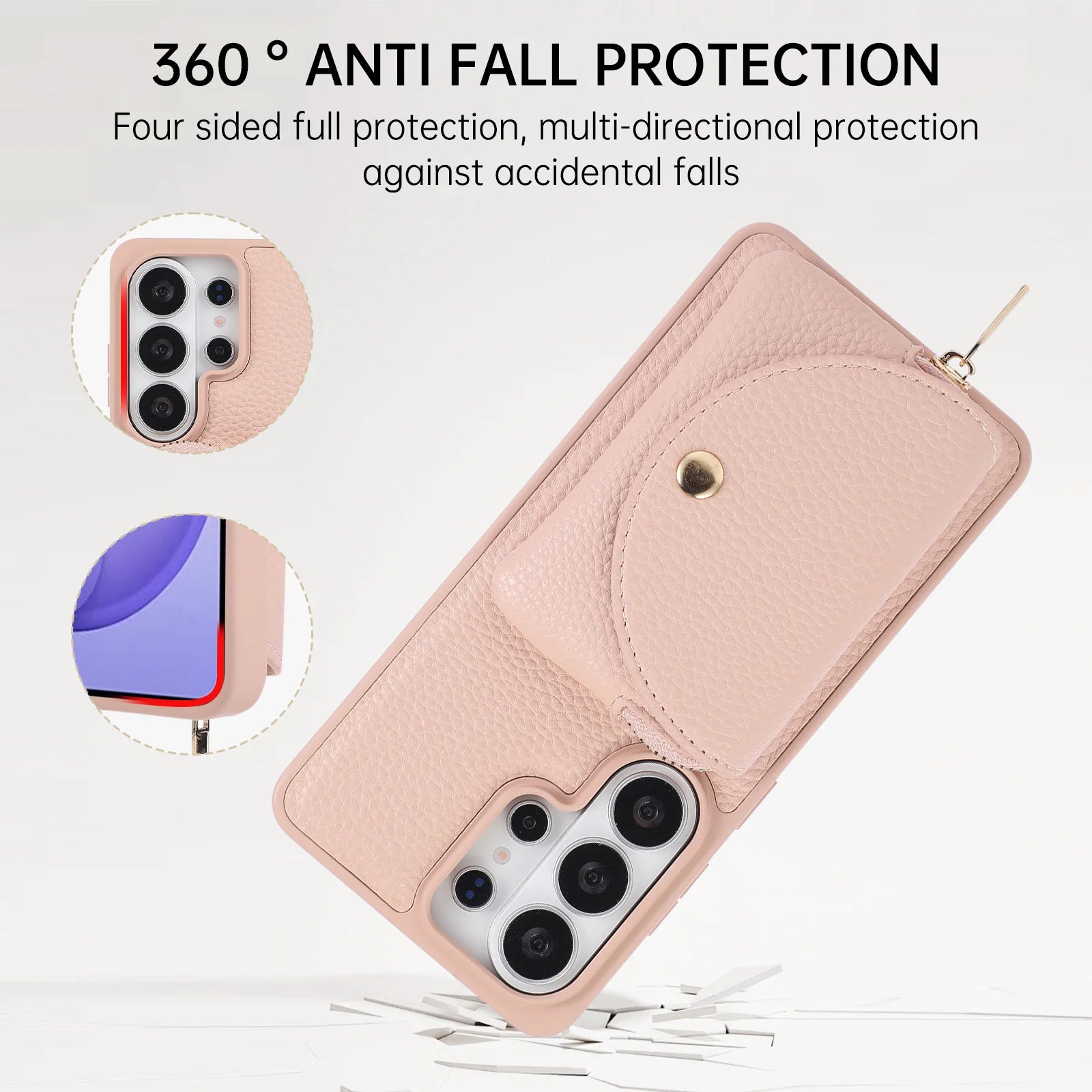 Litchi PU Leather Wallet Case for Samsung Galaxy S25 Series