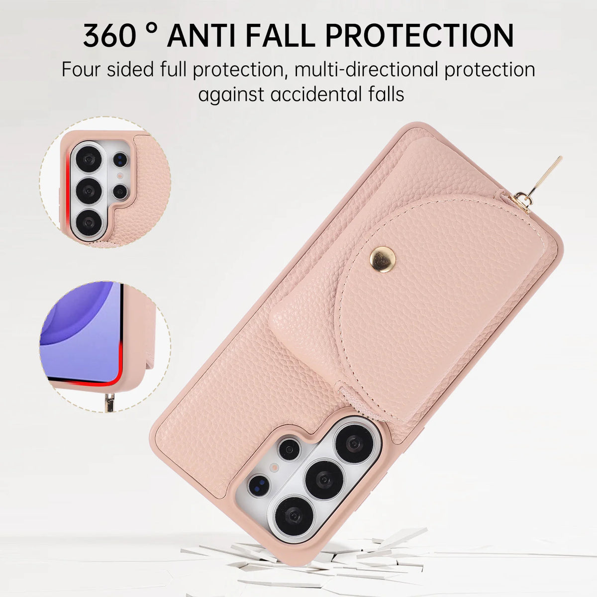 Litchi PU Leather Wallet Case for Samsung Galaxy S25 Series
