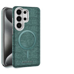 Matte Leather Magnetic Case with Metal Lens Protection for Samsung Galaxy S24 Series
