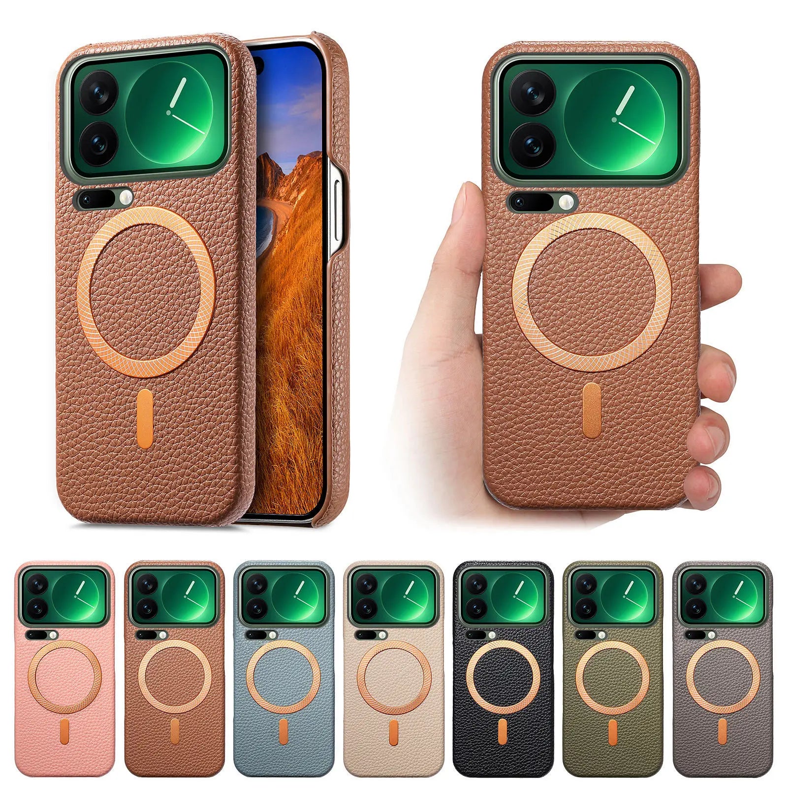 Business Lychee Grain Leather Case for Xiaomi 17 Series