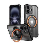 Shockproof Hard Armor MagSafe Case with Alloy Stand for iPhone 16 Series
