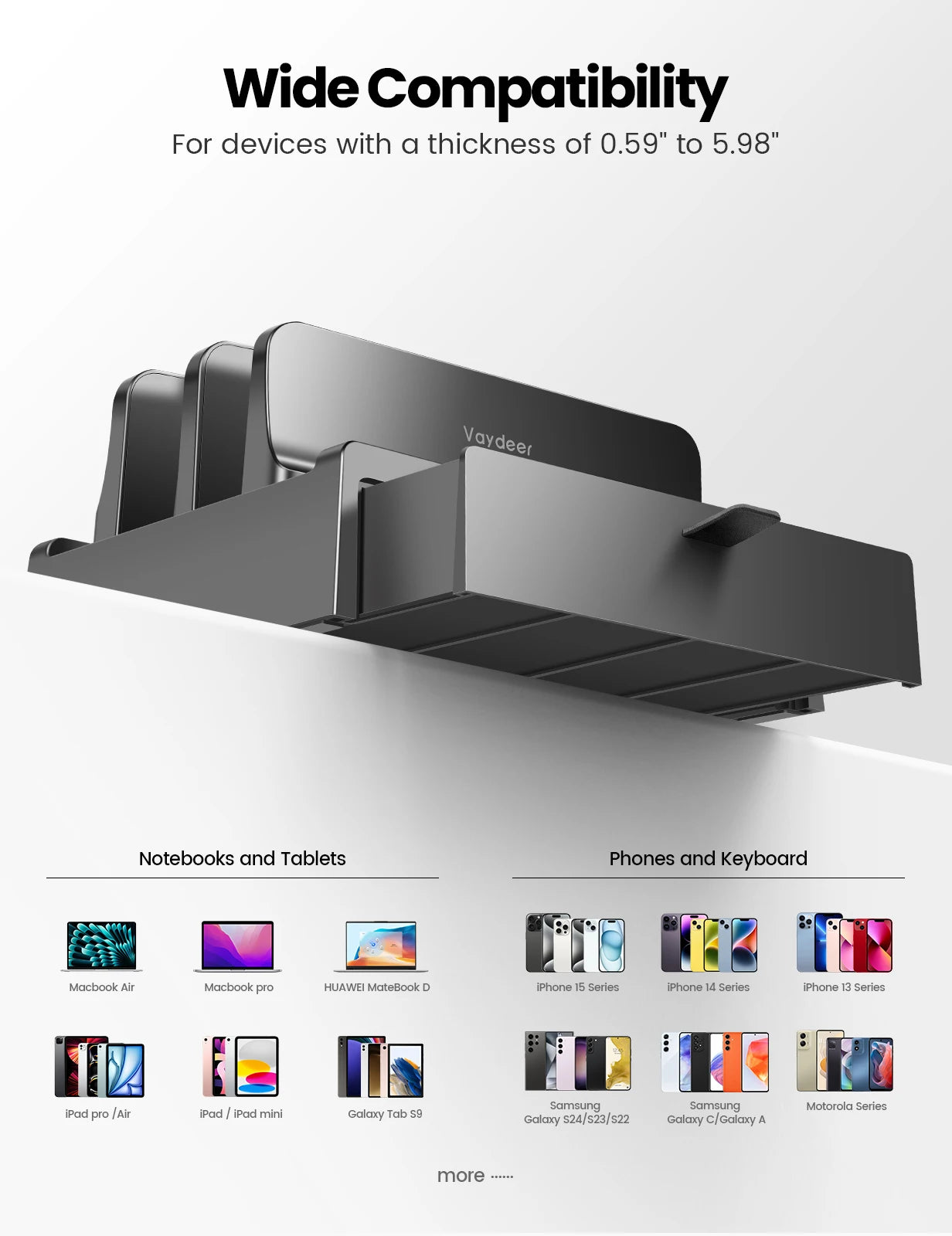 Adjustable Vertical Laptop Stand with Storage Drawer