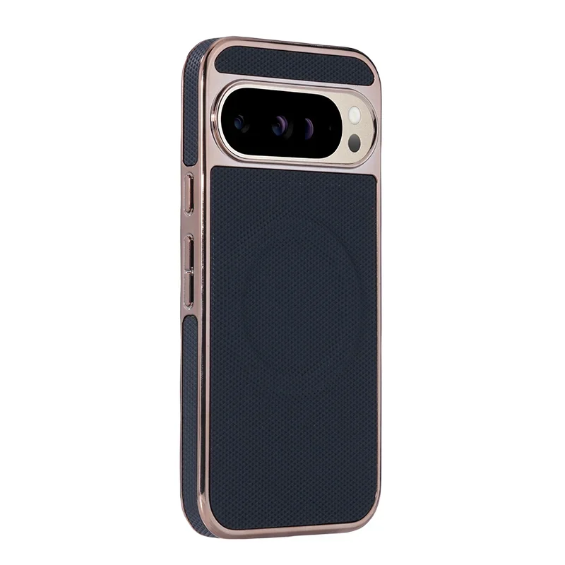 Soft Edge Leather Plating Magnetic Case for Google Pixel 9 Series
