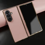 Genuine Leather Case with Raised Camera Protection Ring for Samsung Galaxy Z Fold 7
