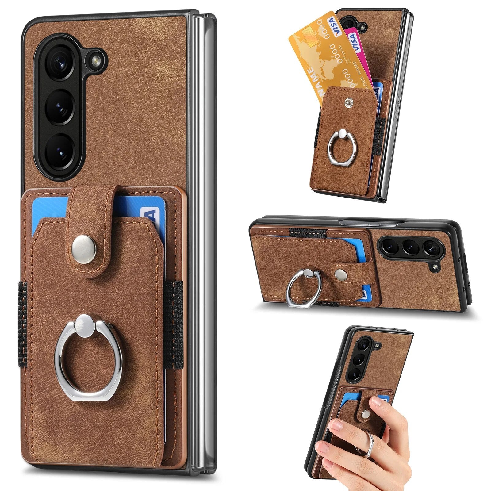 Vintage Leather Bag Phone Case for Samsung Galaxy Z Fold 5