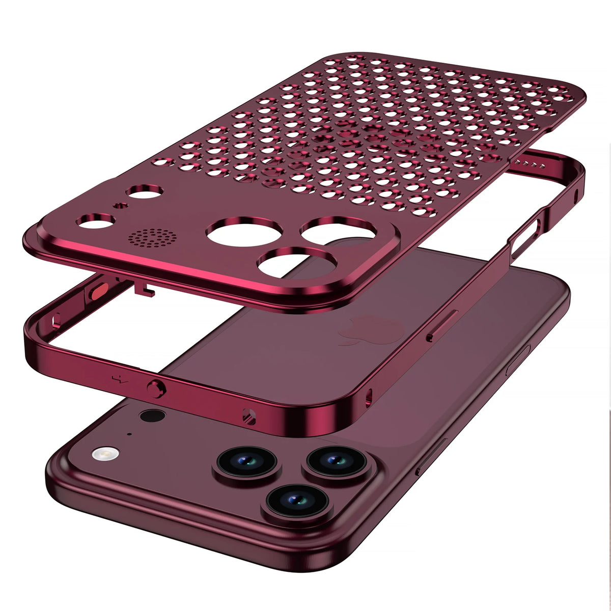 Metal Heat Dissipation Case with Textured Dot Surface for iPhone 18 Series