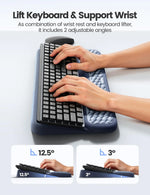 Ergonomic Keyboard Riser With Cushioned Wrist Rest Pad