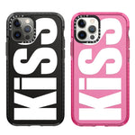Fashionable Letters “Kiss” Phone Case for iPhone 15 Series