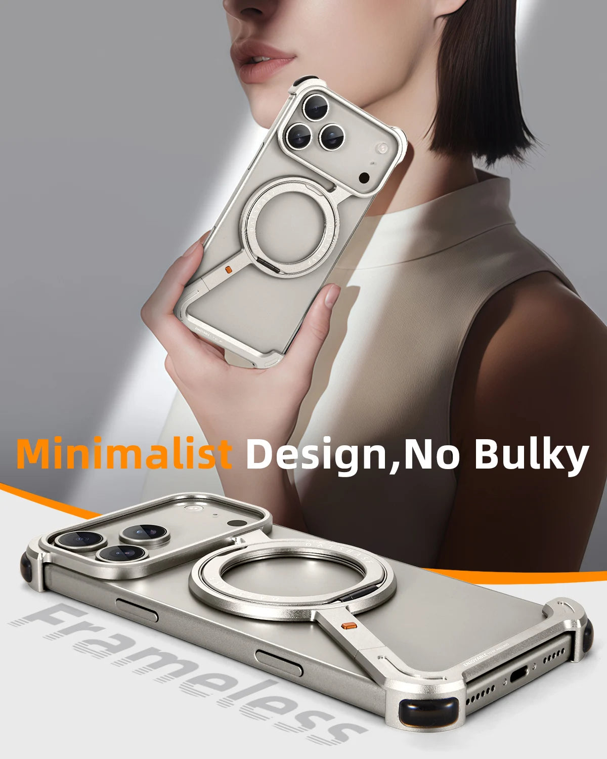 iPhone 17 Series Shockproof Z-Shape Case with 360° Magnetic Rotating Stand