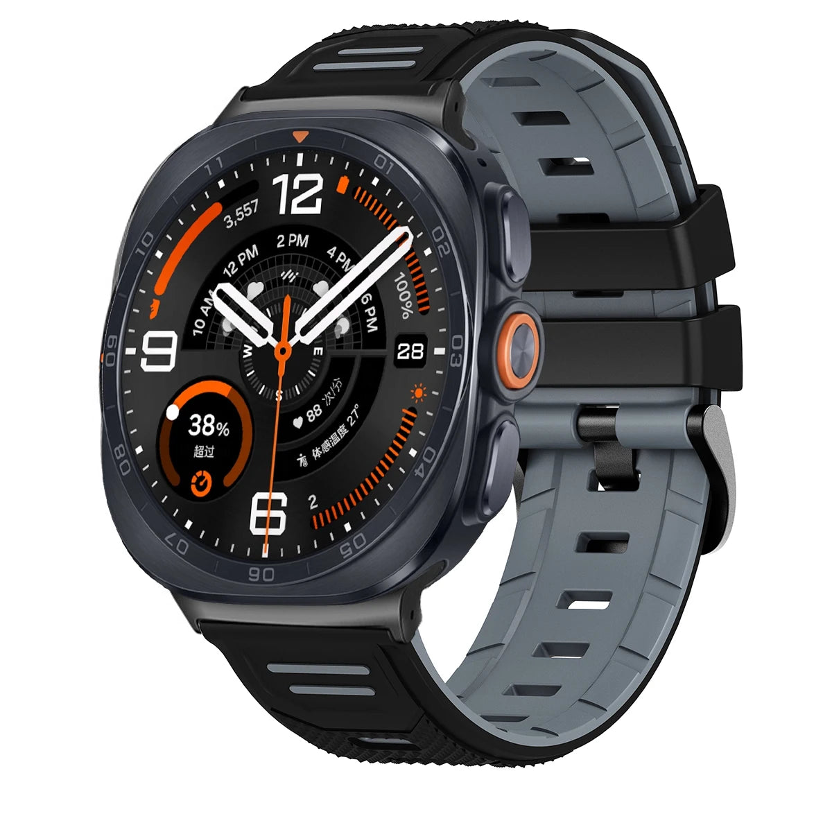 Two-Tone Perforated Silicone Sport Strap for Samsung Galaxy Watch Ultra 2
