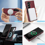 Samsung Galaxy Z Fold 7 Leather Bumper Magnetic Case