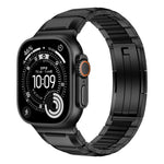 Steel and Fluororubber Segmented Bracelet Band with Removable Links for Apple Watch