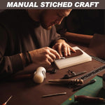 Large Leather Desk Pad with Stitched Edges and Rubber Base
