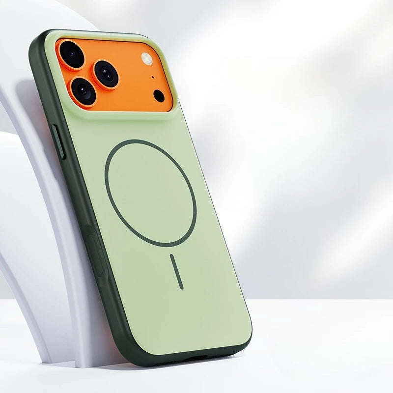 Matte PC MagSafe Case with Metal Buttons for iPhone 17 Series