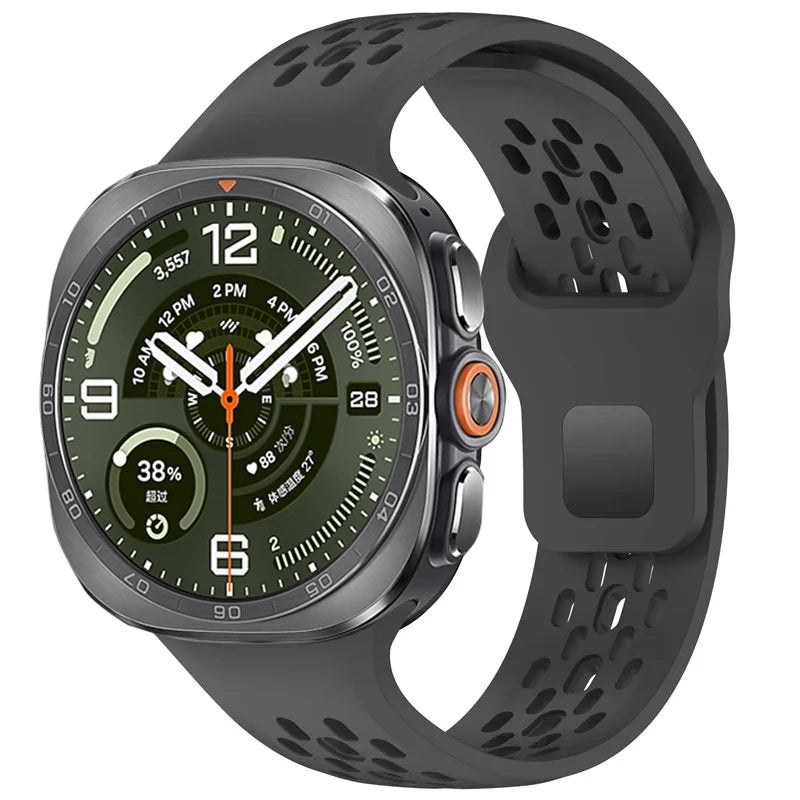 Perforated Silicone Sport Band with Quick-Release Connector for Samsung Galaxy Watch Ultra 2