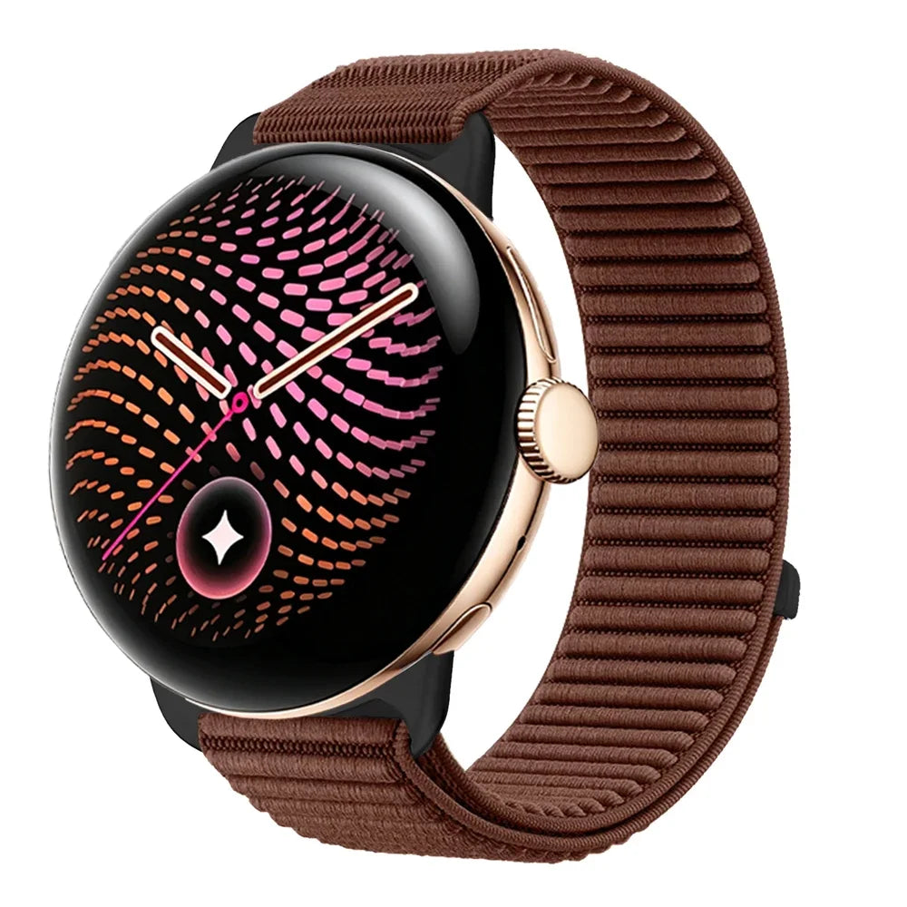 Elastic Nylon Watch Band with Velcro Adjustment Strap for Google Pixel Watch 4