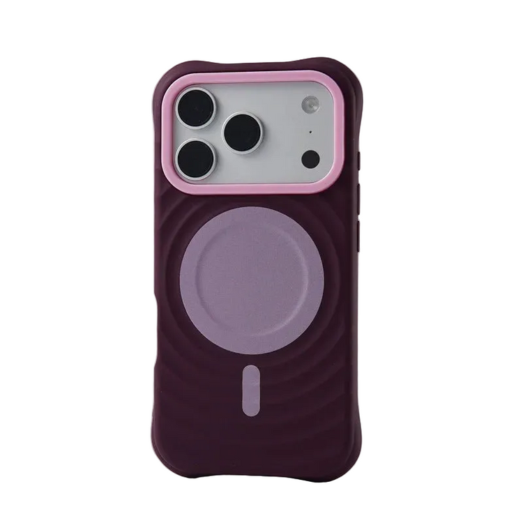 Matte Wavy Silicone Shockproof Case with Airbag Corner Protection for iPhone 17 Series