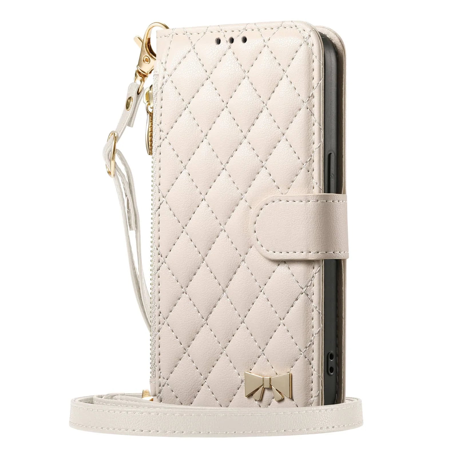 Crossbody Wallet Case Quilted Zip Pocket Card Holder for iPhone 17 Series
