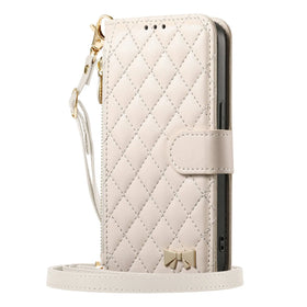 Crossbody Wallet Case Quilted Zip Pocket Card Holder for iPhone 17 Series